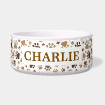Muddy Paw Prints - Customisable Pet Food Bowl