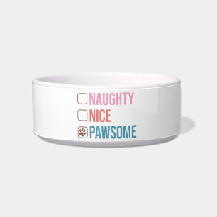 Écuelle Naughty Nice Pawsome Liste de Noël Chien