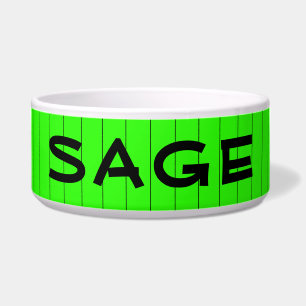Écuelle Neon Vert et noir mince nom strié Chien de chat