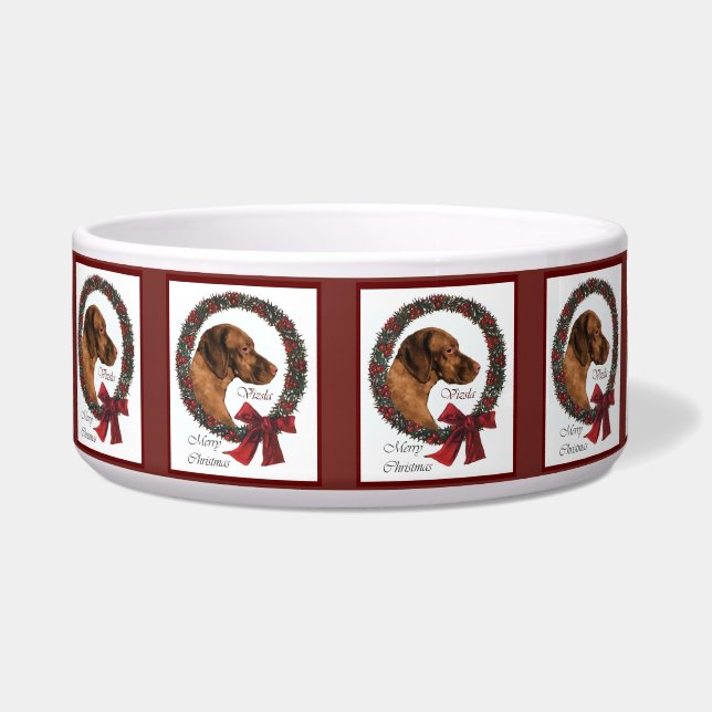 Écuelle Noël aux amateurs de Vizsla (Devant)