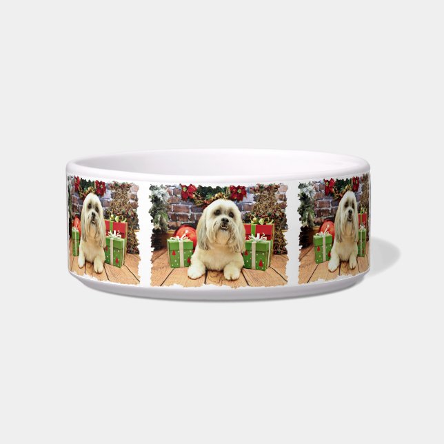 Écuelle Noël - Lhasa Apso - solo (Devant)