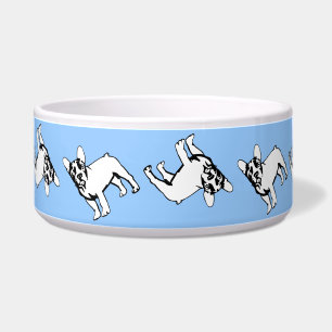 Écuelle Noir de bouledogue français de cuvette d'animal