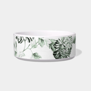 Écuelle Nom d'animal domestique floral de personnaliser de