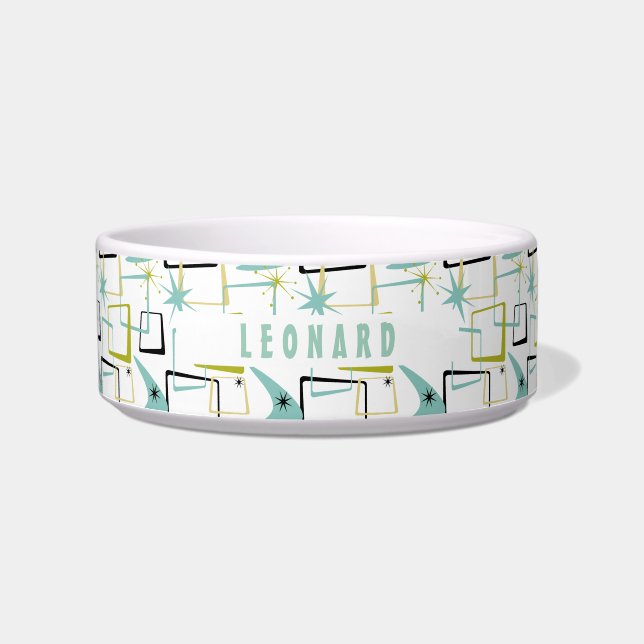 Écuelle Nom de carrés abstraits atomiques spatiaux amusant (Devant)