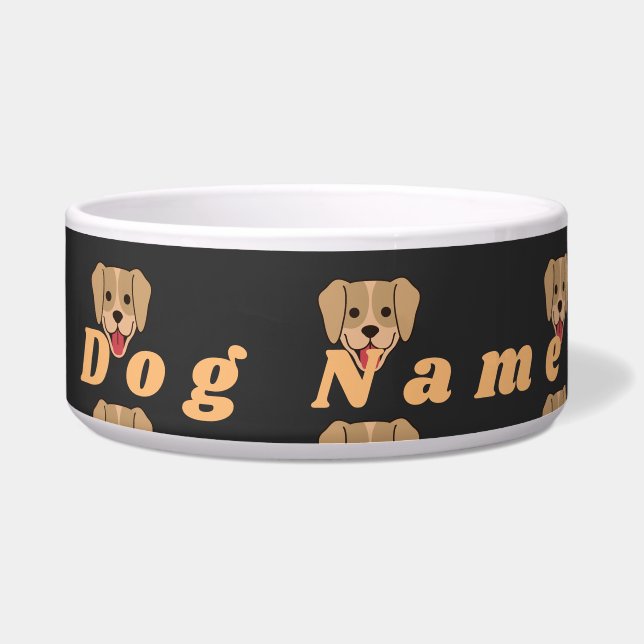 Écuelle Nom de chien personnalisé Chien Image Alimentation (Devant)