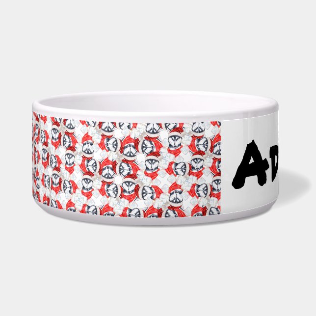 Écuelle Nom de Husky Sibérien drôle Motif de Noël (Devant)