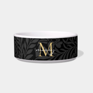Écuelle Nom de l'animal de compagnie Black Botanical Gold