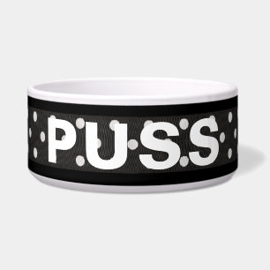 Écuelle Nom De L'Animal Sur Le Ruban Polka Dot