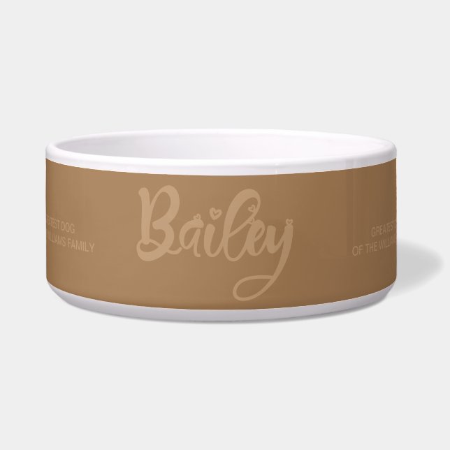 Écuelle Nom du chien Bailey Rustic Brown (Devant)