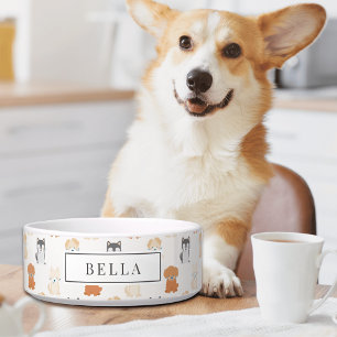 Écuelle Nom du Motif de chien chiot mignon Animal de compa
