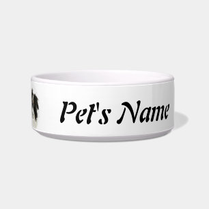 Écuelle Nom personnalisé et bordure photo Collie, animal d