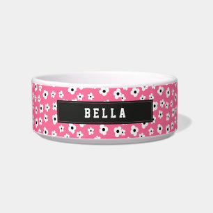 Écuelle Nom personnalisé motif fleur rose blanc
