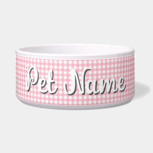 Écuelle Nom personnalisé Pink Checkerboard Pet Bowl