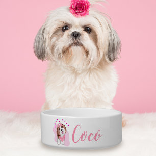 Écuelle Nom Personnalisé Shih-Tzu Avec Coeur Chien