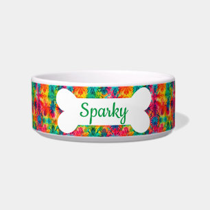 Écuelle Nom personnalisé Tie Dye Pet Chien