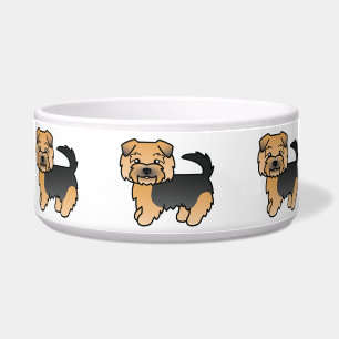 Écuelle Norfolk Terrier noir et feu Chien de dessin animé