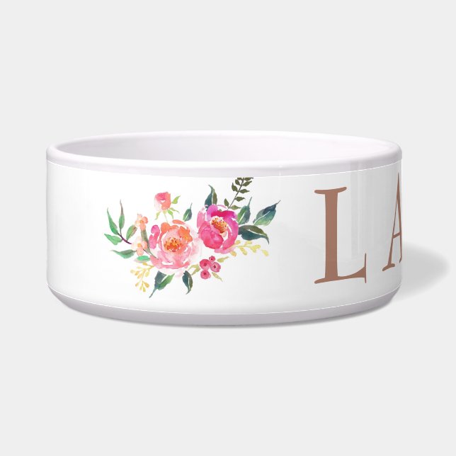 Écuelle Or rose personnalisé avec des fleurs (Gauche)