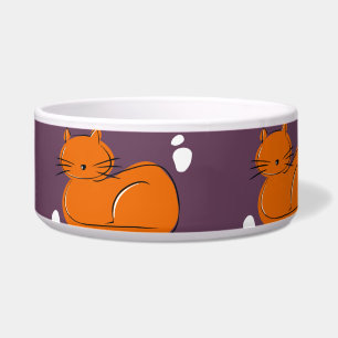 Écuelle Orange Cat Ceramic Pet Bowl