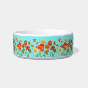 Écuelle Orange Poppy jolies fleurs aqua floral Pet Boire