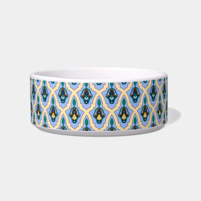 Écuelle Oriental Blue Jaune Marocain Arabe Tracery Art (Devant)