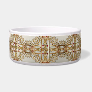 Écuelle Orné d'or en céramique fleurie poêle Bowl