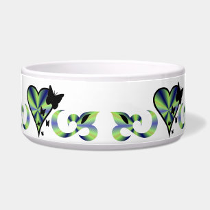 Écuelle Ornements Coeur arc-en-ciel avec papillon et Lily