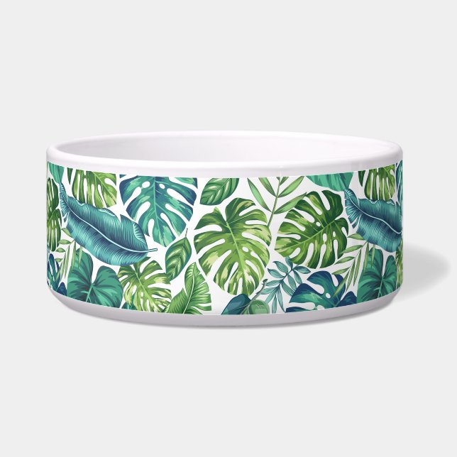 Écuelle Palm vert et Turquoise Tropical Banana Monstera Fe (Gauche)