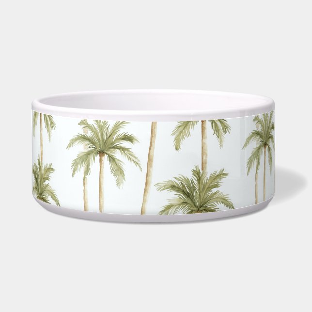 Écuelle Palmiers blancs verts tropicaux (Devant)