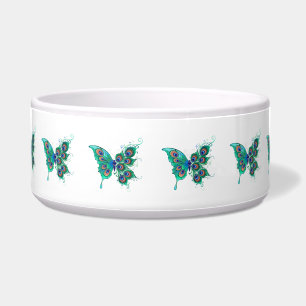 Écuelle Papillon aux plumes de paon vert