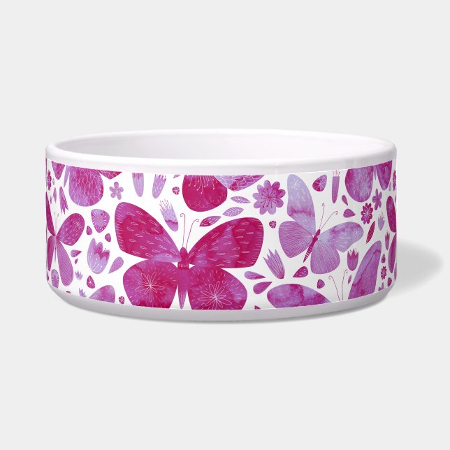 Écuelle Papillons Aquarelle Magenta Rose Bowl (Devant)