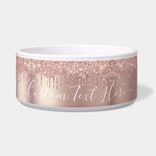 Écuelle Parties scintillant rose Gold Blush Pet Bowl avec
