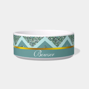 Écuelle Parties scintillant Turquoise ZigZag