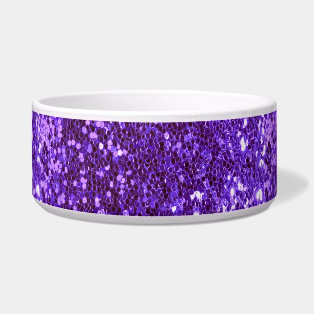 Écuelle Parties scintillant violette Bling Sparkly chien a (Devant)