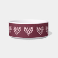 Pawprint Hearts céramique Pet Bowl