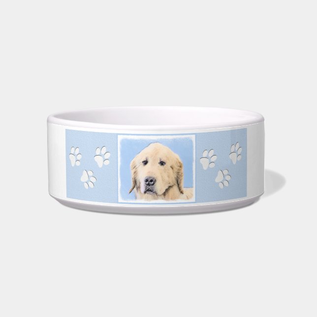 Écuelle Peinture Golden Retriever - Joli art original chie (Droite)