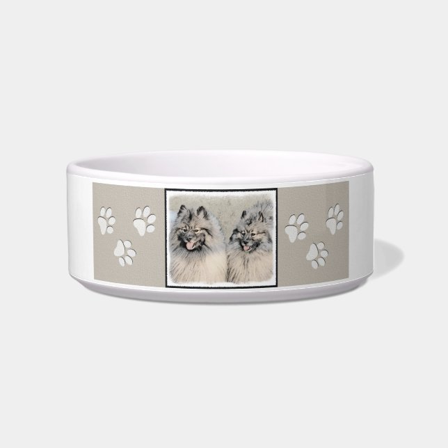 Écuelle Peinture Keeshond Brothers - Art Chien original (Droite)