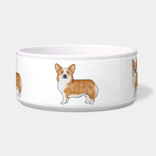 Écuelle Pembroke Welsh Corgi de dessin animé rouge et blan