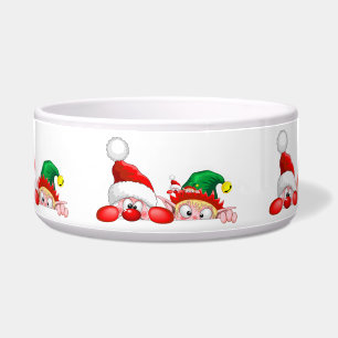 Écuelle Père Noël et Elf adorable et drôle Caractères Peek
