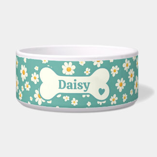 Écuelle Personalized Daisy Dog Bowl – Cute Floral Pet Bowl