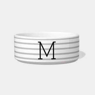 Écuelle Personalized Modern Stripe Custom Initial Pet Bowl