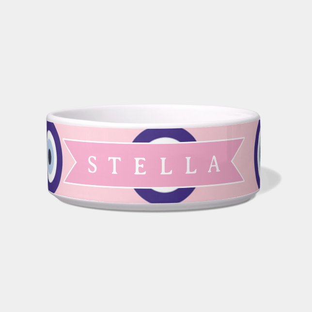 Écuelle Personalized Pink Evil Eye Pattern Gifts With Name (Devant)