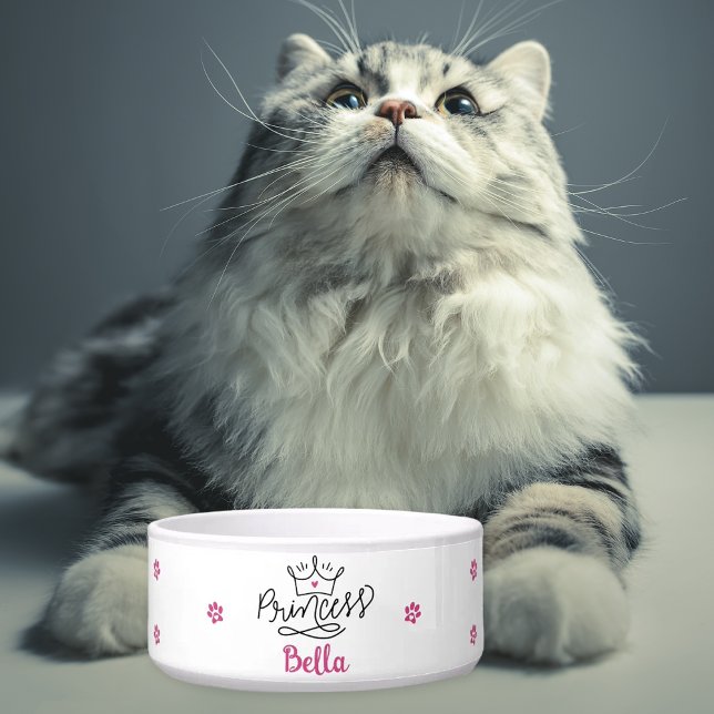Écuelle Personalized Pink Princess Cat  (Créateur téléchargé)