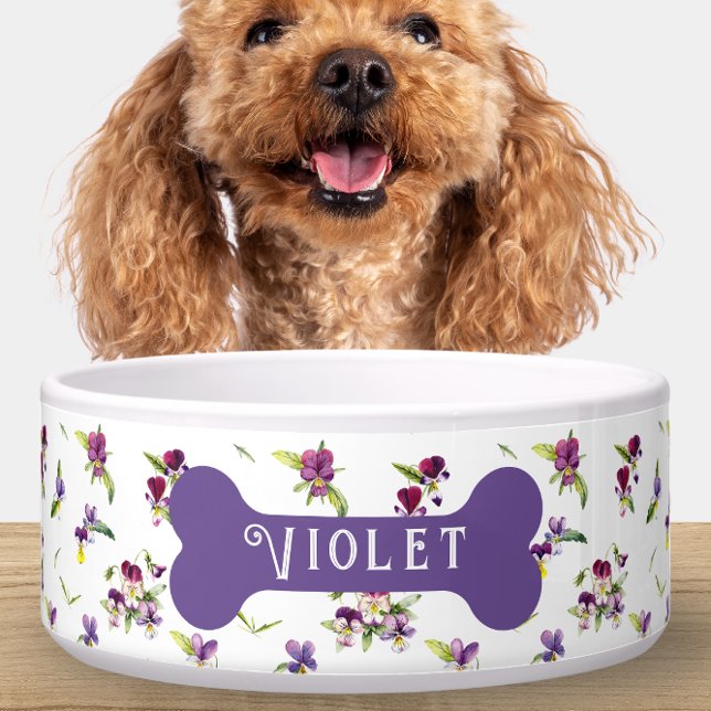 Écuelle Personalized Violet Purple Floral (Créateur téléchargé)