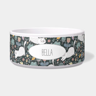 Écuelle Personnalisé Cute Cat Floral