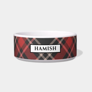 Écuelle Personnalisé motif tartan noir rouge et crème