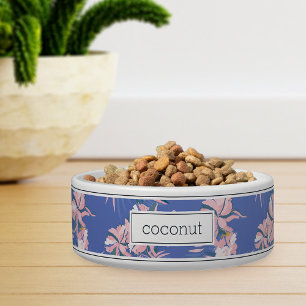 Écuelle Personnalisé rose Tropical Motif Floral Pet