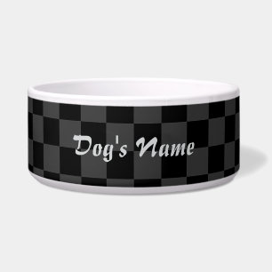 Écuelle Personnaliser À damiers Lit Gris Noir Grand Chien