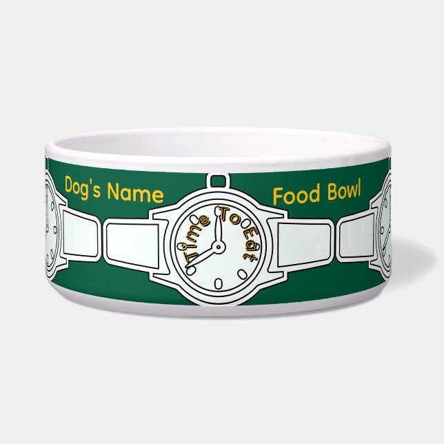 Écuelle Personnaliser le nom du chien Temps de manger de l (Devant)