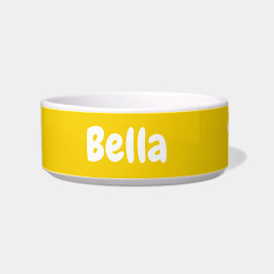Écuelle Personnalisez Votre Nom De Chien Animal Jaune Bowl
