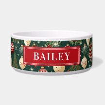Personnalisez votre nom de chien Noël Rouge Vert a